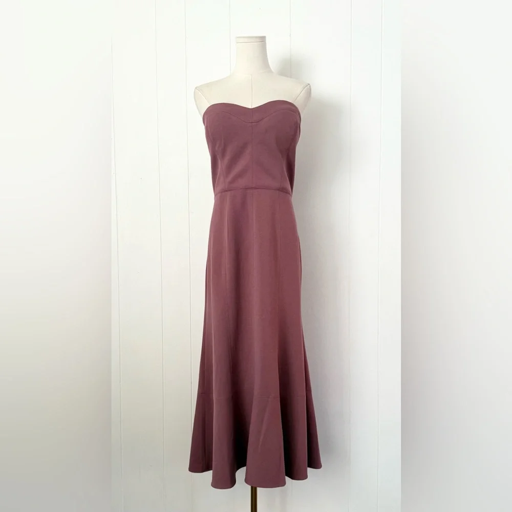 Anthro BHLDN x Vera Wang Elaine Strapless Sweetheart Neckline Dress Size 16 Rose